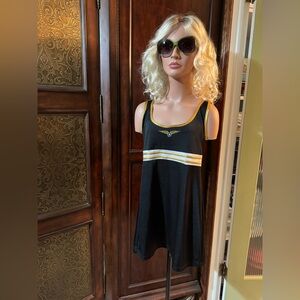 Flight costume Black and Gold Embroidered mini dress - Size S